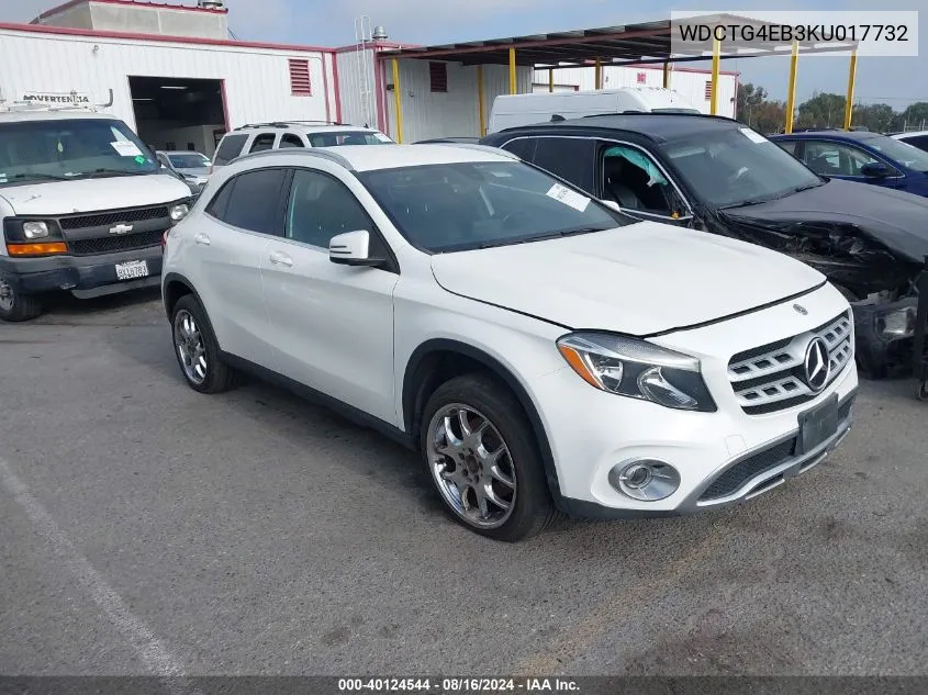 2019 Mercedes-Benz Gla 250 VIN: WDCTG4EB3KU017732 Lot: 40124544