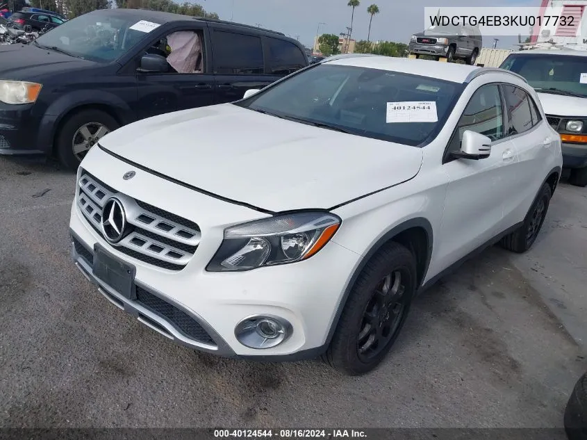 2019 Mercedes-Benz Gla 250 VIN: WDCTG4EB3KU017732 Lot: 40124544