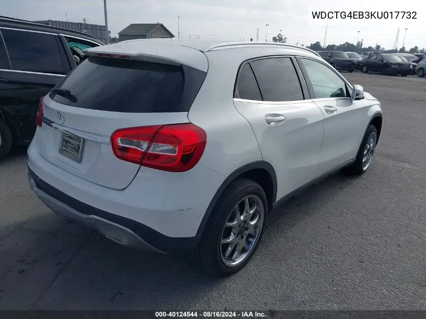 2019 Mercedes-Benz Gla 250 VIN: WDCTG4EB3KU017732 Lot: 40124544