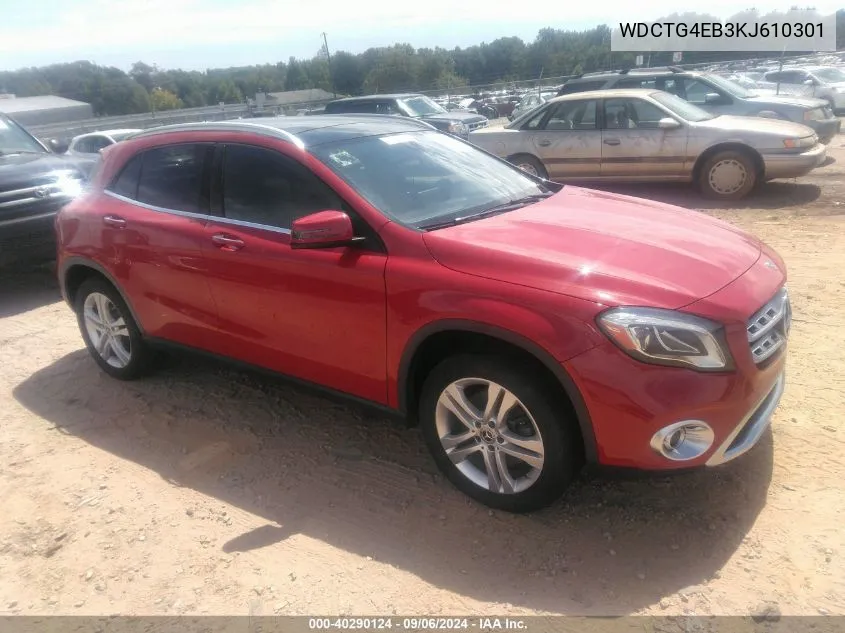 2019 Mercedes-Benz Gla 250 VIN: WDCTG4EB3KJ610301 Lot: 40290124