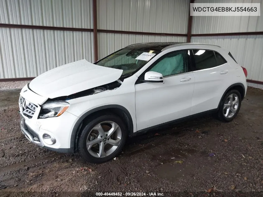 2019 Mercedes-Benz Gla 250 VIN: WDCTG4EB8KJ554663 Lot: 40449452