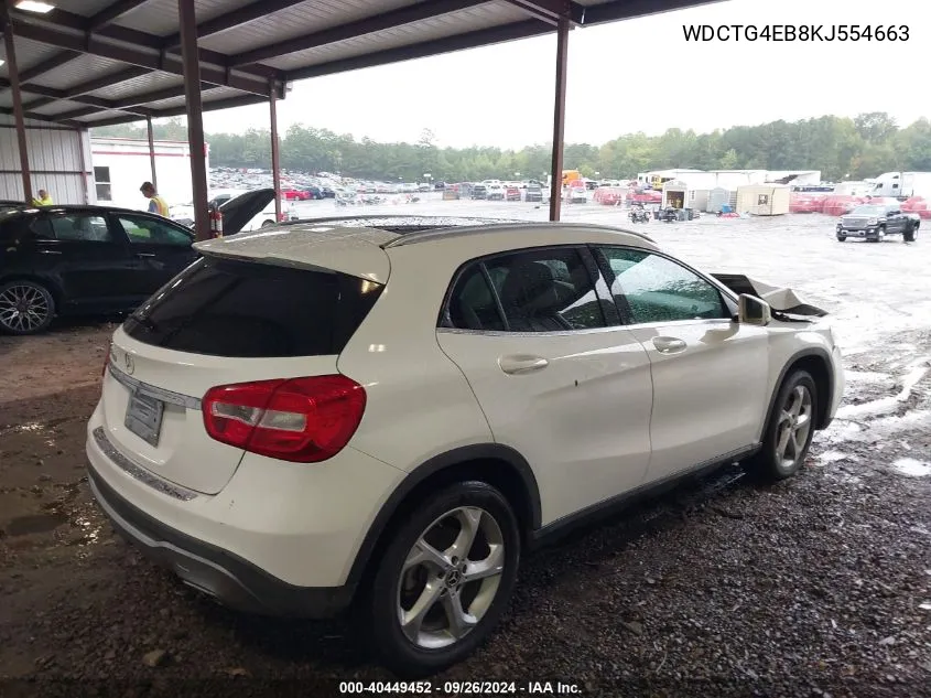 2019 Mercedes-Benz Gla 250 VIN: WDCTG4EB8KJ554663 Lot: 40449452