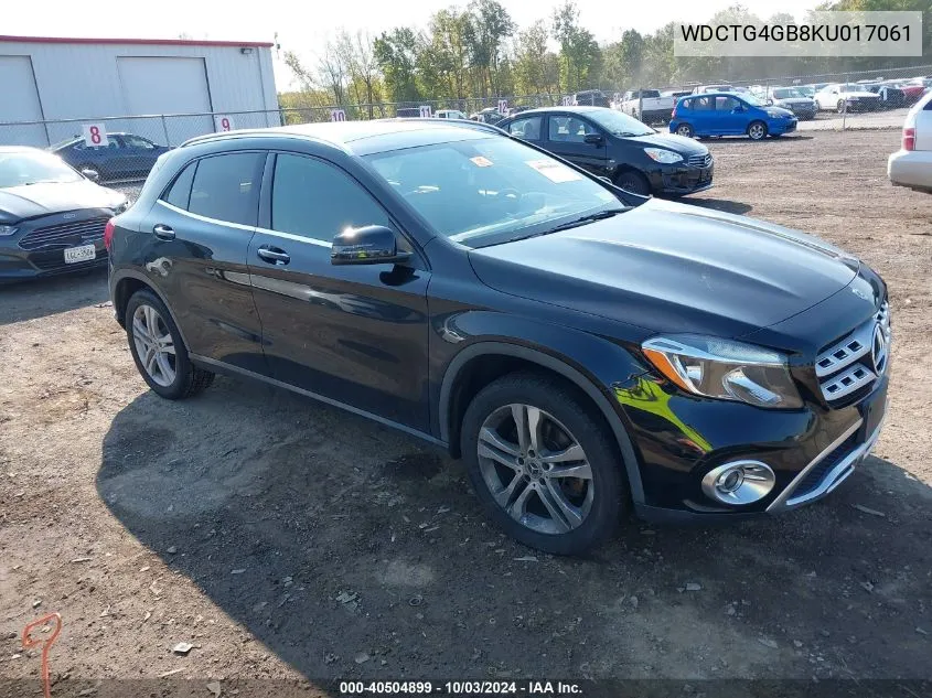 2019 Mercedes-Benz Gla 250 4Matic VIN: WDCTG4GB8KU017061 Lot: 40504899