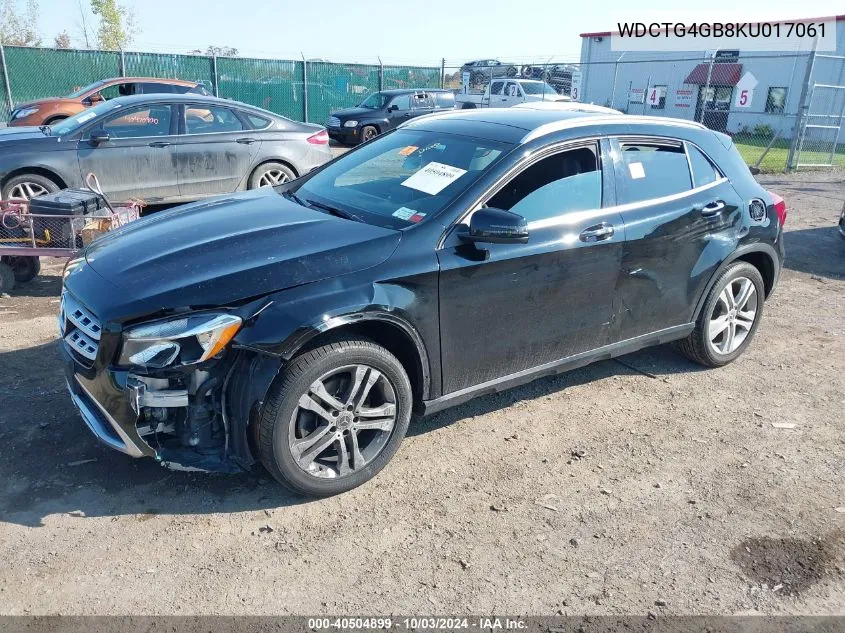 2019 Mercedes-Benz Gla 250 4Matic VIN: WDCTG4GB8KU017061 Lot: 40504899