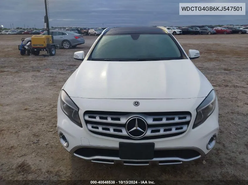 2019 Mercedes-Benz Gla 250 250 4Matic VIN: WDCTG4GB6KJ547501 Lot: 40548538