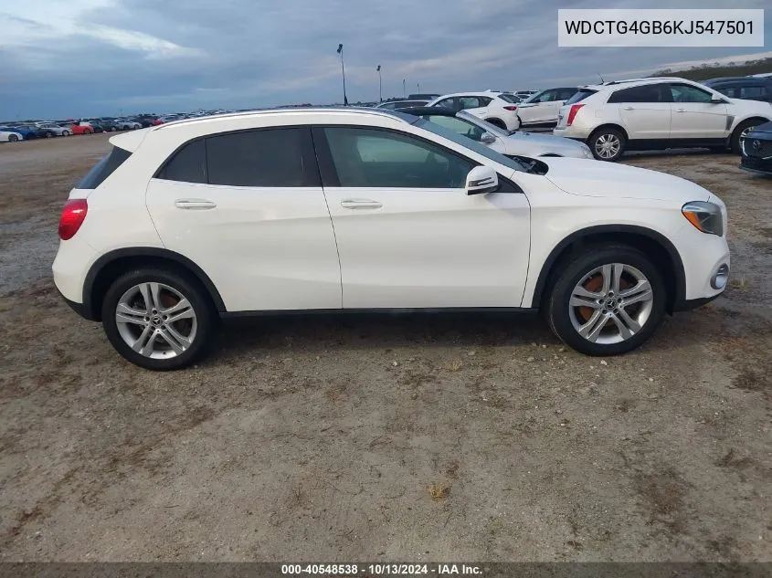 2019 Mercedes-Benz Gla 250 250 4Matic VIN: WDCTG4GB6KJ547501 Lot: 40548538