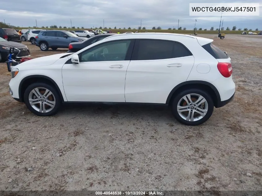 2019 Mercedes-Benz Gla 250 250 4Matic VIN: WDCTG4GB6KJ547501 Lot: 40548538