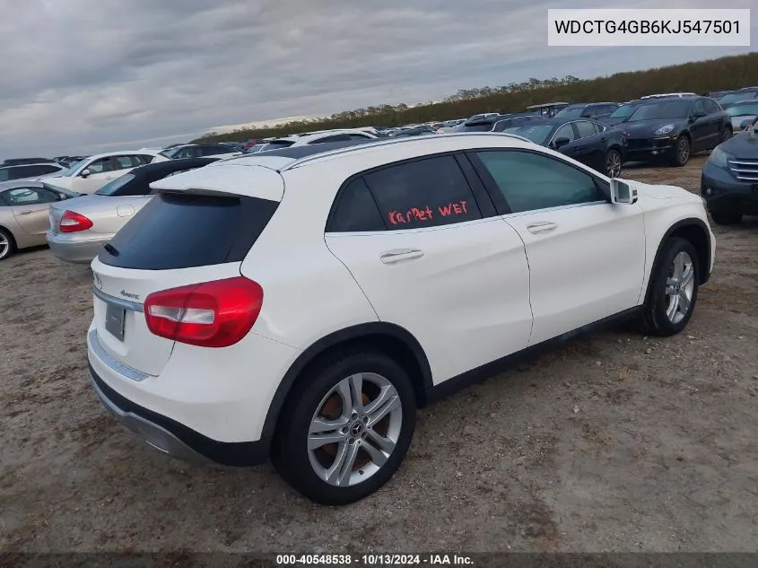 2019 Mercedes-Benz Gla 250 250 4Matic VIN: WDCTG4GB6KJ547501 Lot: 40548538