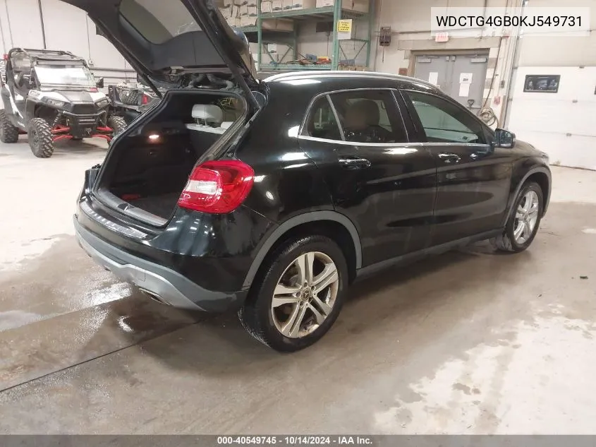 2019 Mercedes-Benz Gla 250 4Matic VIN: WDCTG4GB0KJ549731 Lot: 40549745