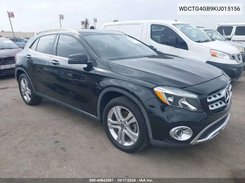 2019 Mercedes-Benz Gla 250 4Matic VIN: WDCTG4GB9KU015156 Lot: 40642591