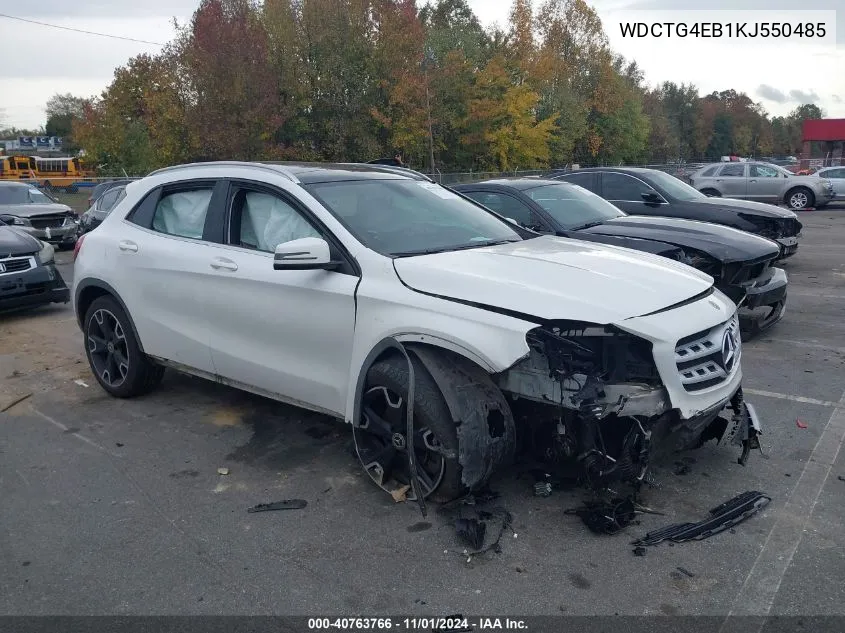 2019 Mercedes-Benz Gla 250 VIN: WDCTG4EB1KJ550485 Lot: 40763766