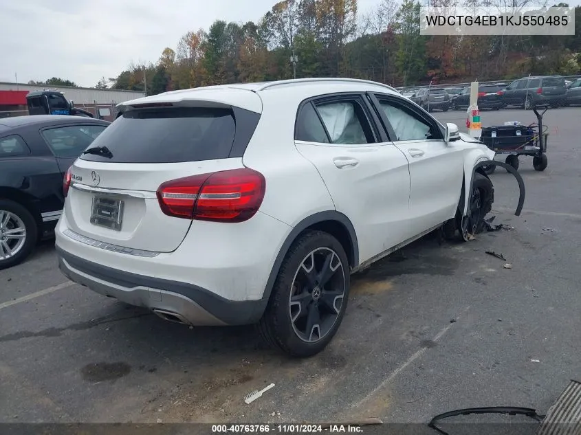 2019 Mercedes-Benz Gla 250 VIN: WDCTG4EB1KJ550485 Lot: 40763766