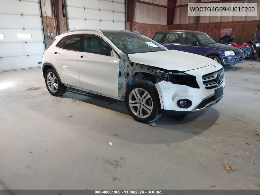 2019 Mercedes-Benz Gla 250 4Matic VIN: WDCTG4GB9KU010250 Lot: 40801969