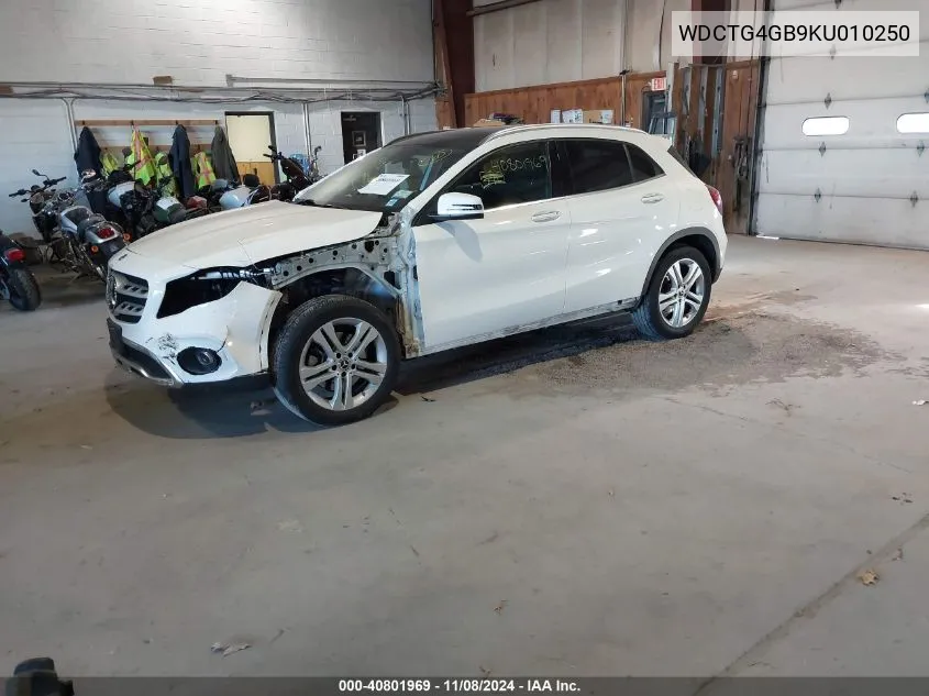 2019 Mercedes-Benz Gla 250 4Matic VIN: WDCTG4GB9KU010250 Lot: 40801969