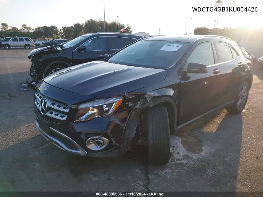 2019 Mercedes-Benz Gla 250 4Matic VIN: WDCTG4GB1KU004426 Lot: 40895536