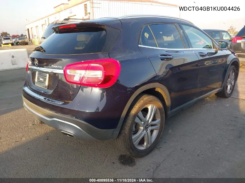 2019 Mercedes-Benz Gla 250 4Matic VIN: WDCTG4GB1KU004426 Lot: 40895536