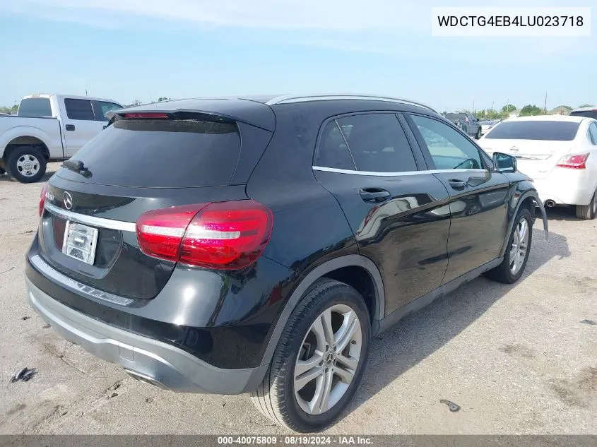 2020 Mercedes-Benz Gla 250 VIN: WDCTG4EB4LU023718 Lot: 40075809