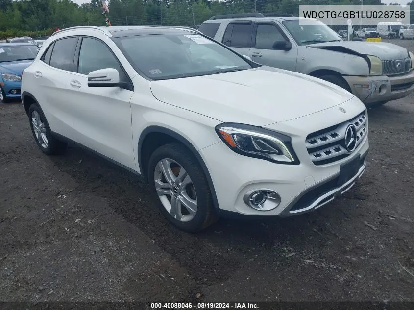 2020 Mercedes-Benz Gla 250 4Matic VIN: WDCTG4GB1LU028758 Lot: 40088046