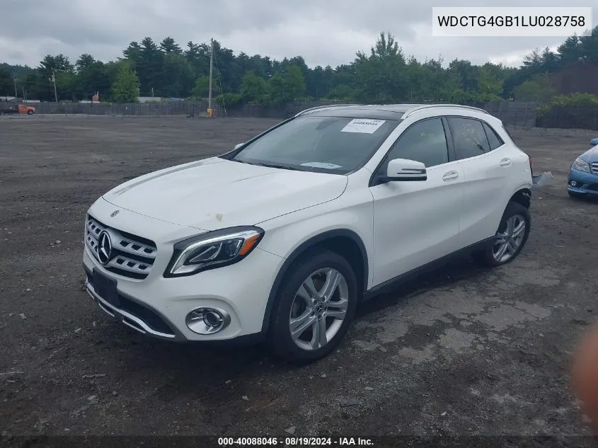 2020 Mercedes-Benz Gla 250 4Matic VIN: WDCTG4GB1LU028758 Lot: 40088046