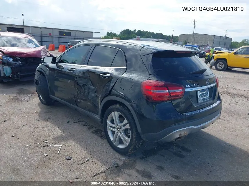 2020 Mercedes-Benz Gla 250 4Matic VIN: WDCTG4GB4LU021819 Lot: 40231048