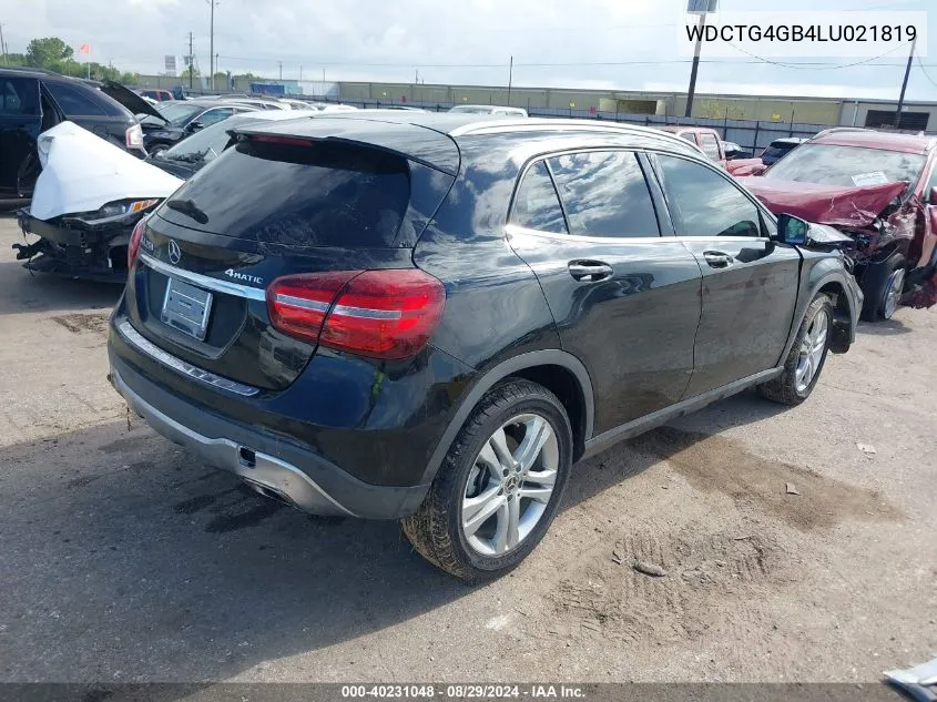 2020 Mercedes-Benz Gla 250 4Matic VIN: WDCTG4GB4LU021819 Lot: 40231048