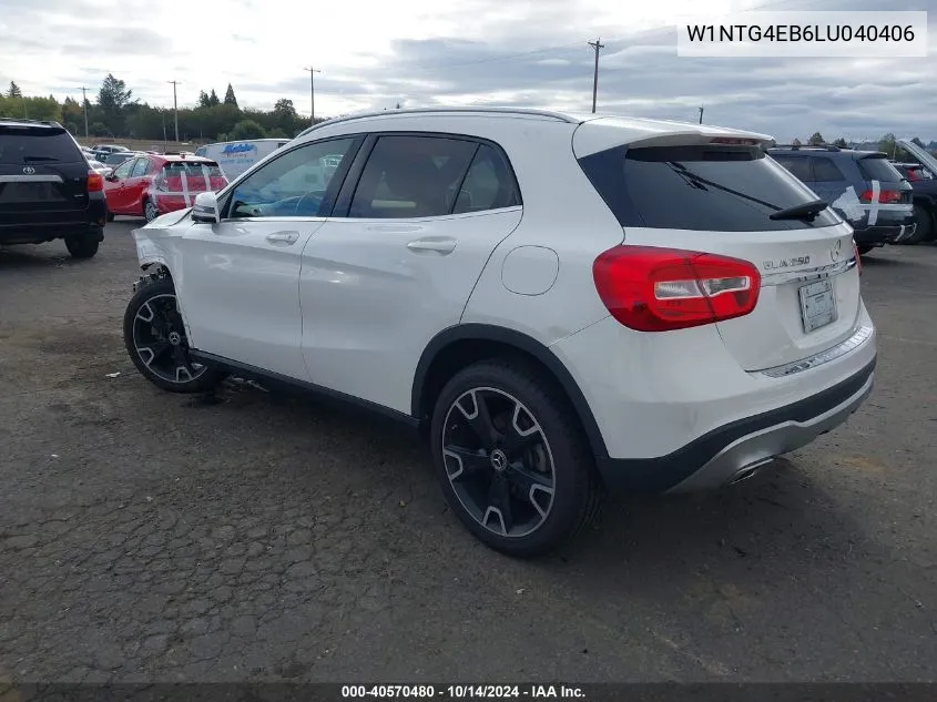 2020 Mercedes-Benz Gla 250 VIN: W1NTG4EB6LU040406 Lot: 40570480