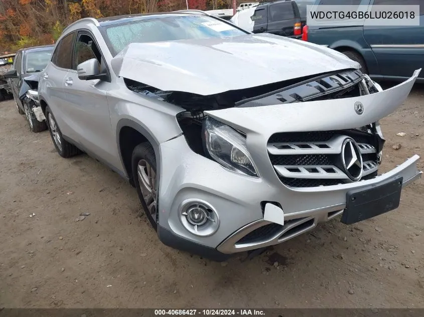 2020 Mercedes-Benz Gla 250 4Matic VIN: WDCTG4GB6LU026018 Lot: 40686427