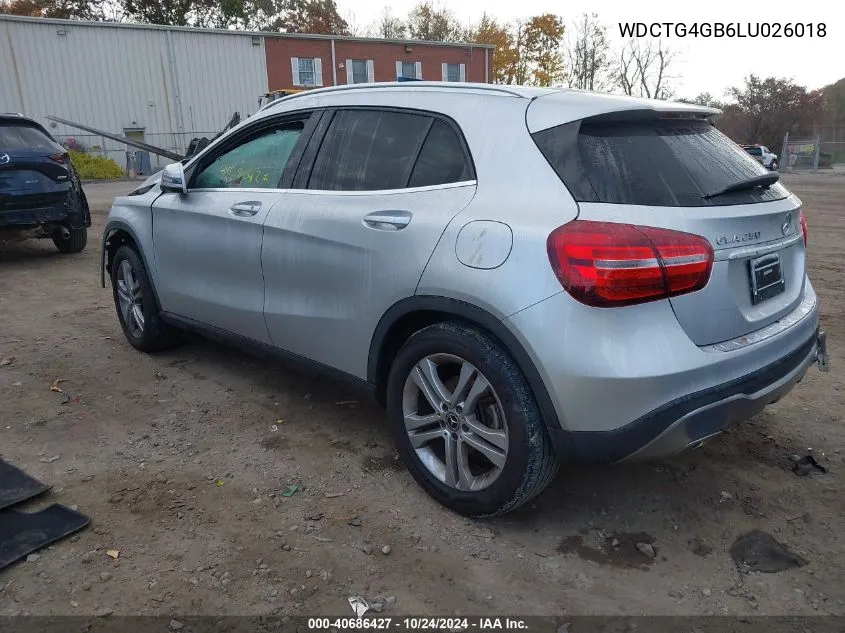 2020 Mercedes-Benz Gla 250 4Matic VIN: WDCTG4GB6LU026018 Lot: 40686427