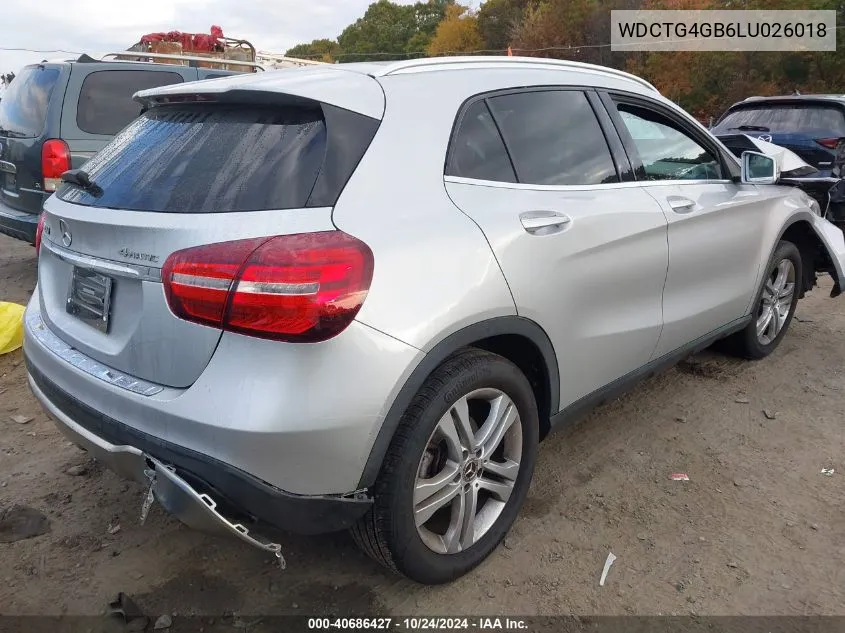 2020 Mercedes-Benz Gla 250 4Matic VIN: WDCTG4GB6LU026018 Lot: 40686427