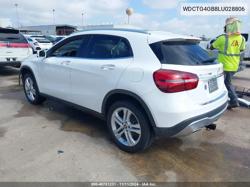 2020 Mercedes-Benz Gla 250 4Matic VIN: WDCTG4GB8LU028806 Lot: 40751231