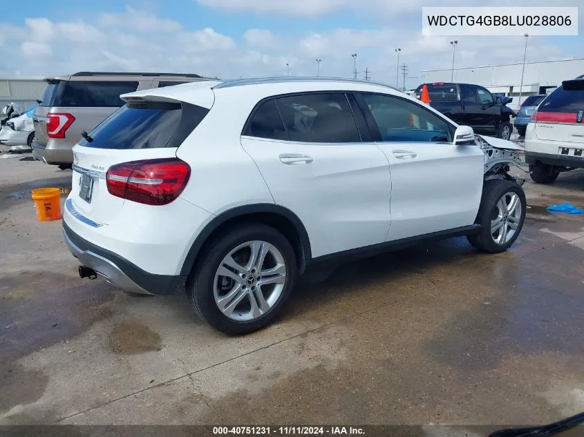 2020 Mercedes-Benz Gla 250 4Matic VIN: WDCTG4GB8LU028806 Lot: 40751231