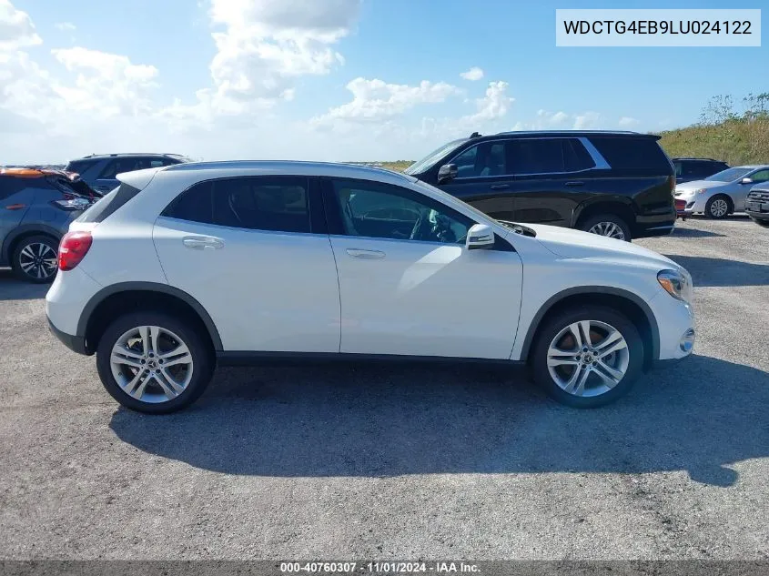 2020 Mercedes-Benz Gla 250 VIN: WDCTG4EB9LU024122 Lot: 40760307