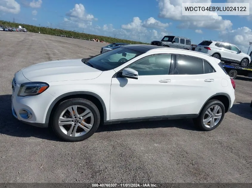 2020 Mercedes-Benz Gla 250 VIN: WDCTG4EB9LU024122 Lot: 40760307