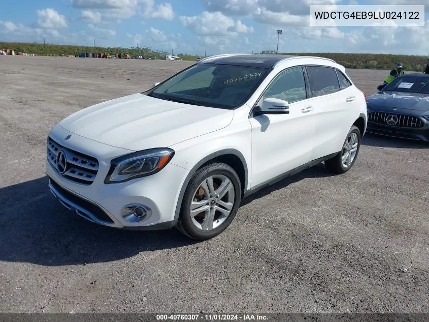 2020 Mercedes-Benz Gla 250 VIN: WDCTG4EB9LU024122 Lot: 40760307