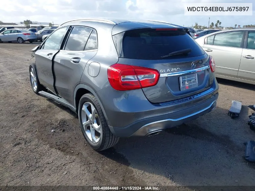 2020 Mercedes-Benz Gla 250 VIN: WDCTG4EB0LJ675897 Lot: 40884445