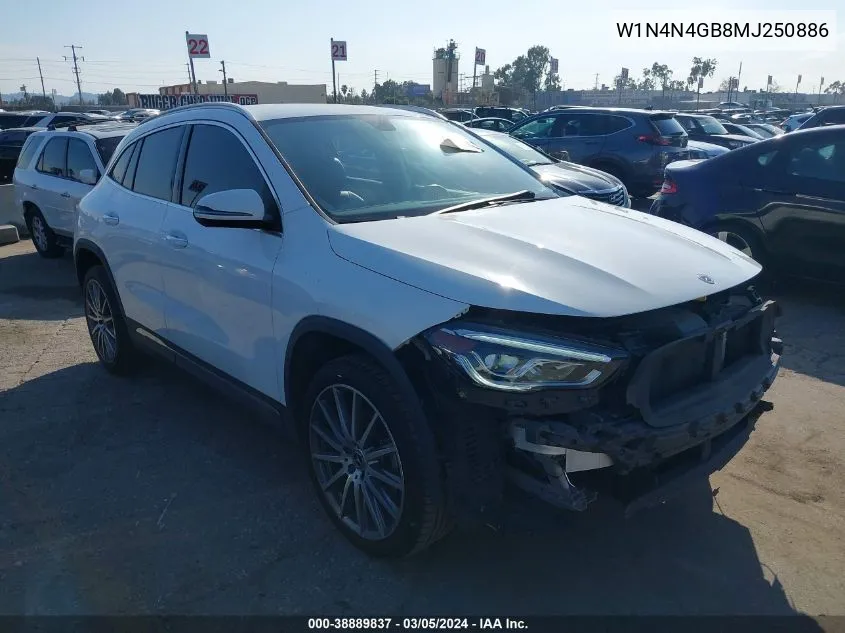 2021 Mercedes-Benz Gla 250 VIN: W1N4N4GB8MJ250886 Lot: 38889837