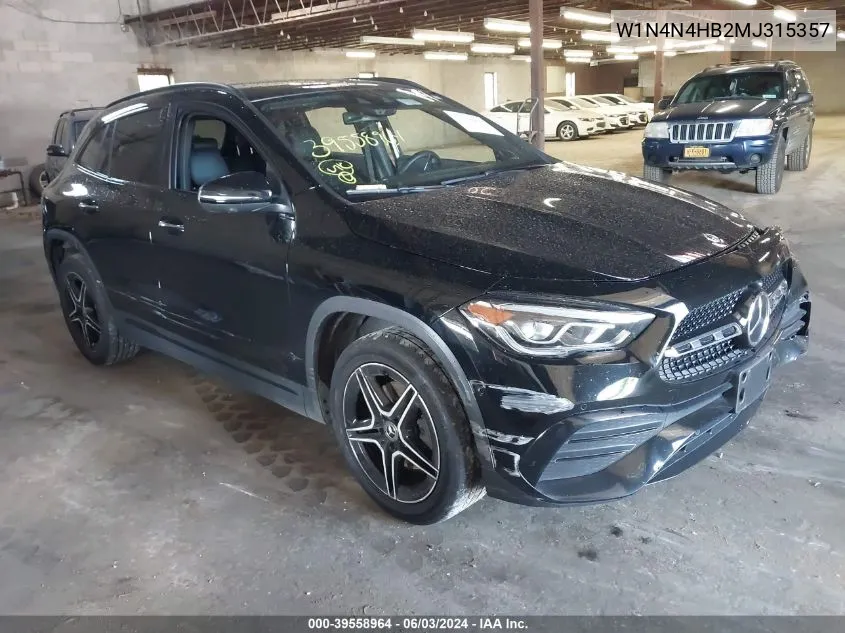 2021 Mercedes-Benz Gla 250 4Matic VIN: W1N4N4HB2MJ315357 Lot: 39558964