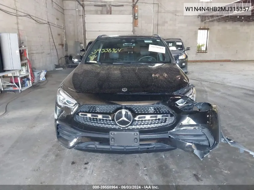 2021 Mercedes-Benz Gla 250 4Matic VIN: W1N4N4HB2MJ315357 Lot: 39558964