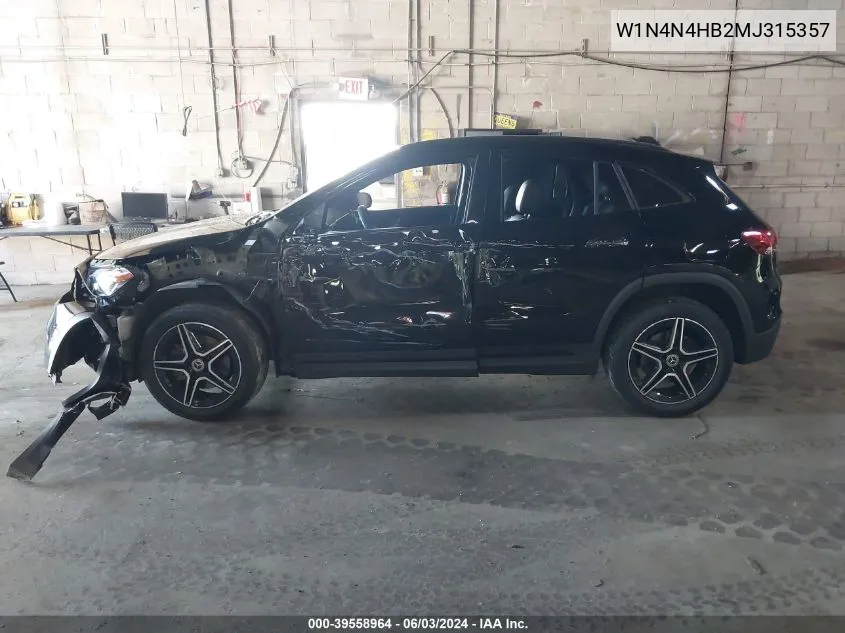 2021 Mercedes-Benz Gla 250 4Matic VIN: W1N4N4HB2MJ315357 Lot: 39558964