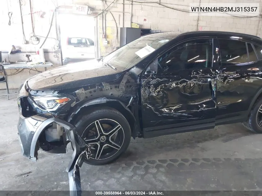 2021 Mercedes-Benz Gla 250 4Matic VIN: W1N4N4HB2MJ315357 Lot: 39558964