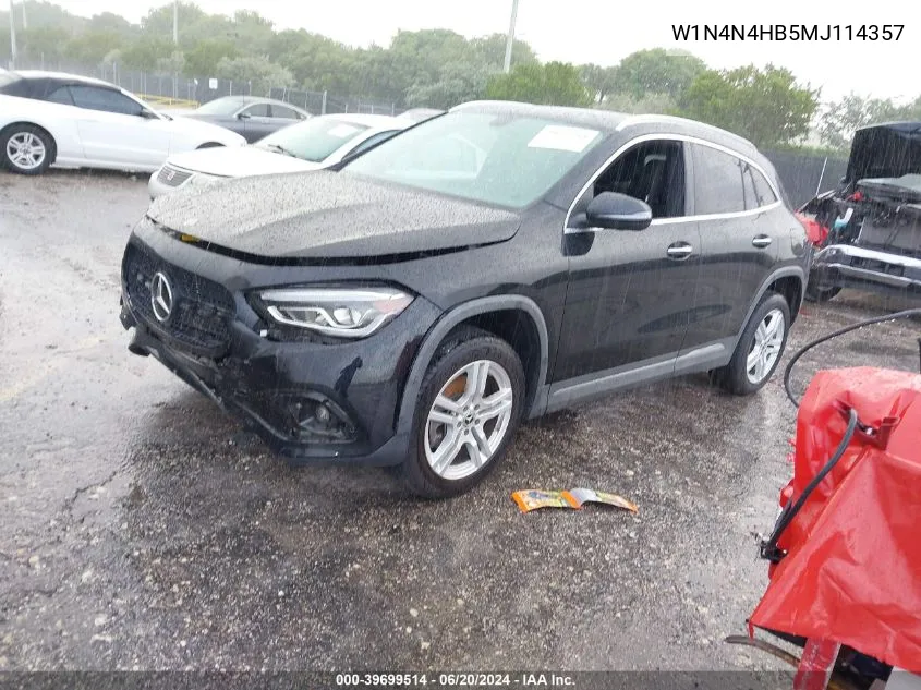 2021 Mercedes-Benz Gla 250 4Matic VIN: W1N4N4HB5MJ114357 Lot: 39699514