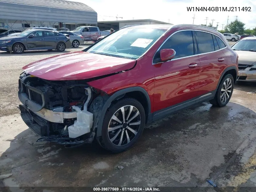 2021 Mercedes-Benz Gla 250 VIN: W1N4N4GB1MJ211492 Lot: 39877569