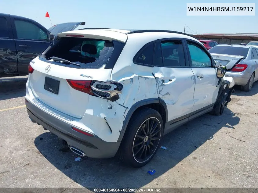 2021 Mercedes-Benz Gla 250 4Matic VIN: W1N4N4HB5MJ159217 Lot: 40154504