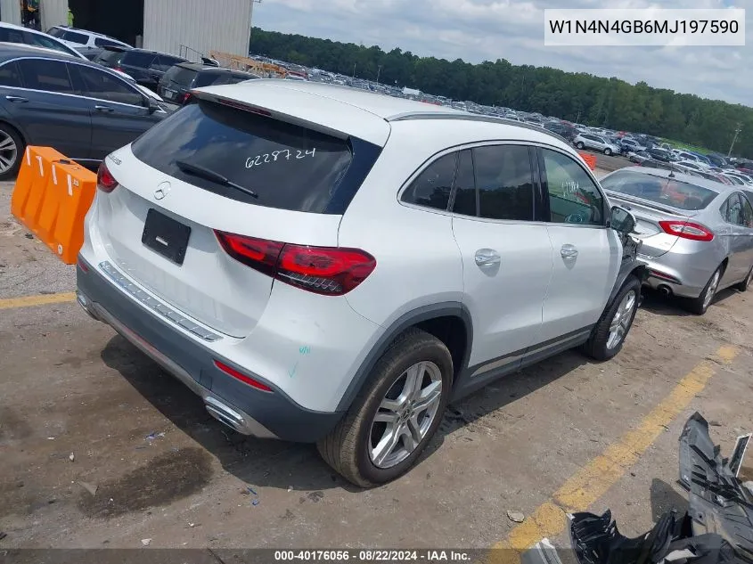 2021 Mercedes-Benz Gla 250 VIN: W1N4N4GB6MJ197590 Lot: 40176056