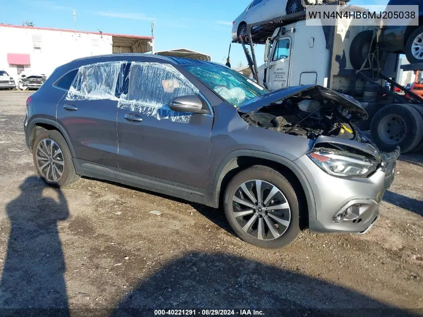 2021 Mercedes-Benz Gla 250 4Matic VIN: W1N4N4HB6MJ205038 Lot: 40221291