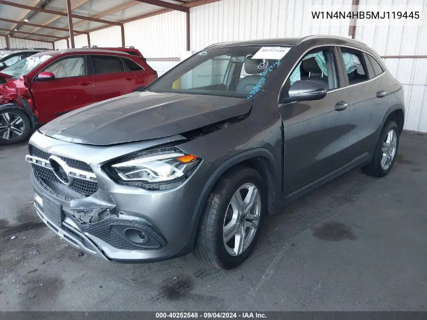 2021 Mercedes-Benz Gla 250 4Matic VIN: W1N4N4HB5MJ119445 Lot: 40252548