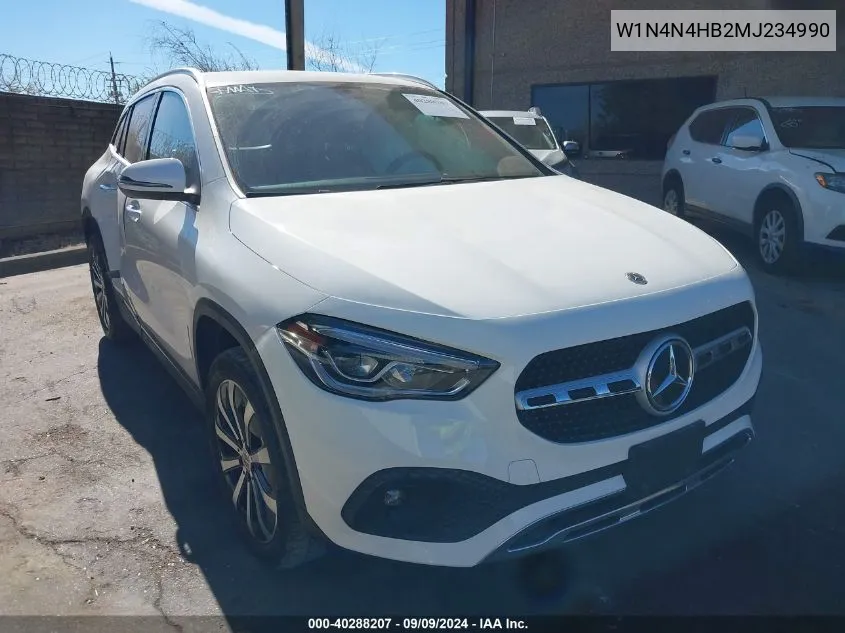 2021 Mercedes-Benz Gla 250 4Matic VIN: W1N4N4HB2MJ234990 Lot: 40288207