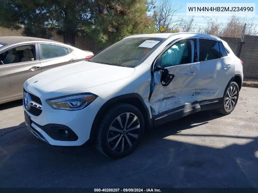 2021 Mercedes-Benz Gla 250 4Matic VIN: W1N4N4HB2MJ234990 Lot: 40288207