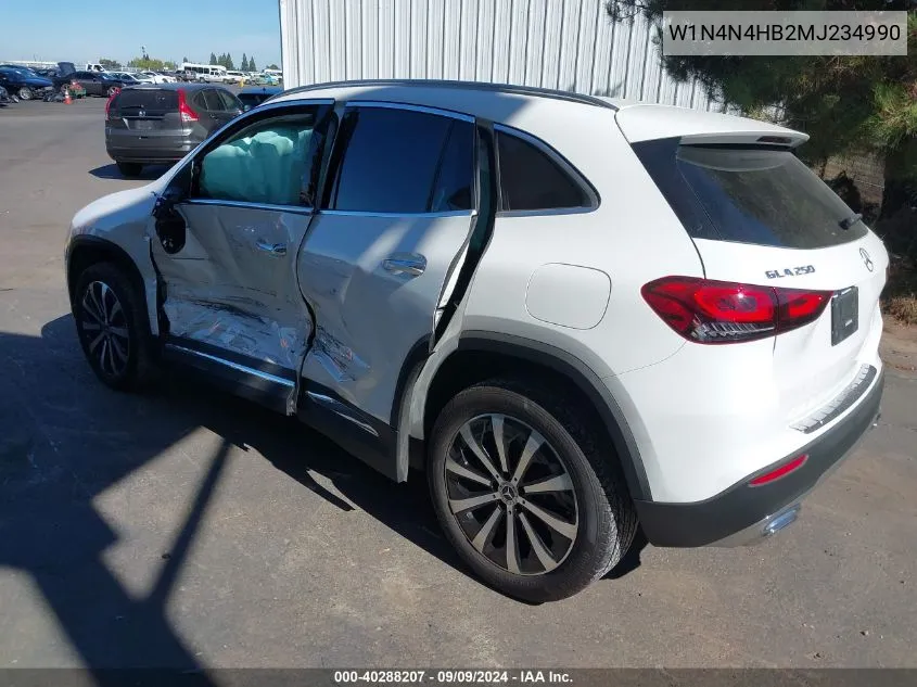 2021 Mercedes-Benz Gla 250 4Matic VIN: W1N4N4HB2MJ234990 Lot: 40288207