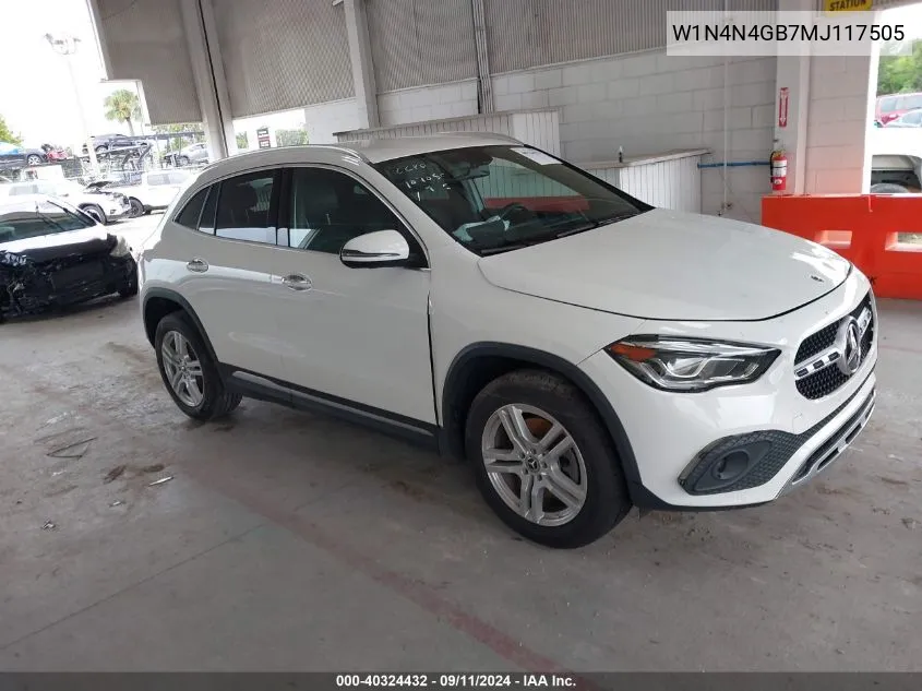 W1N4N4GB7MJ117505 2021 Mercedes-Benz Gla 250 250